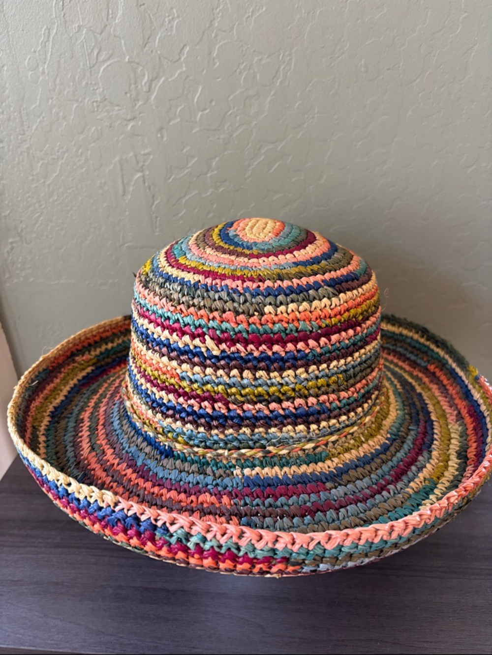 Multicolor Straw Sun Hat Size OS - Picture 5 of 7